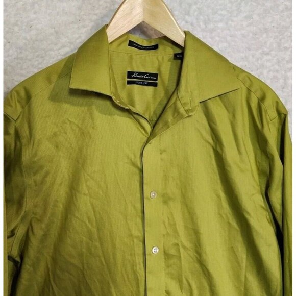 Kenneth Cole Awearness Mens Stretch Non Iron Slim Fit LS Button Up Shirt 15.5 - Picture 7 of 11